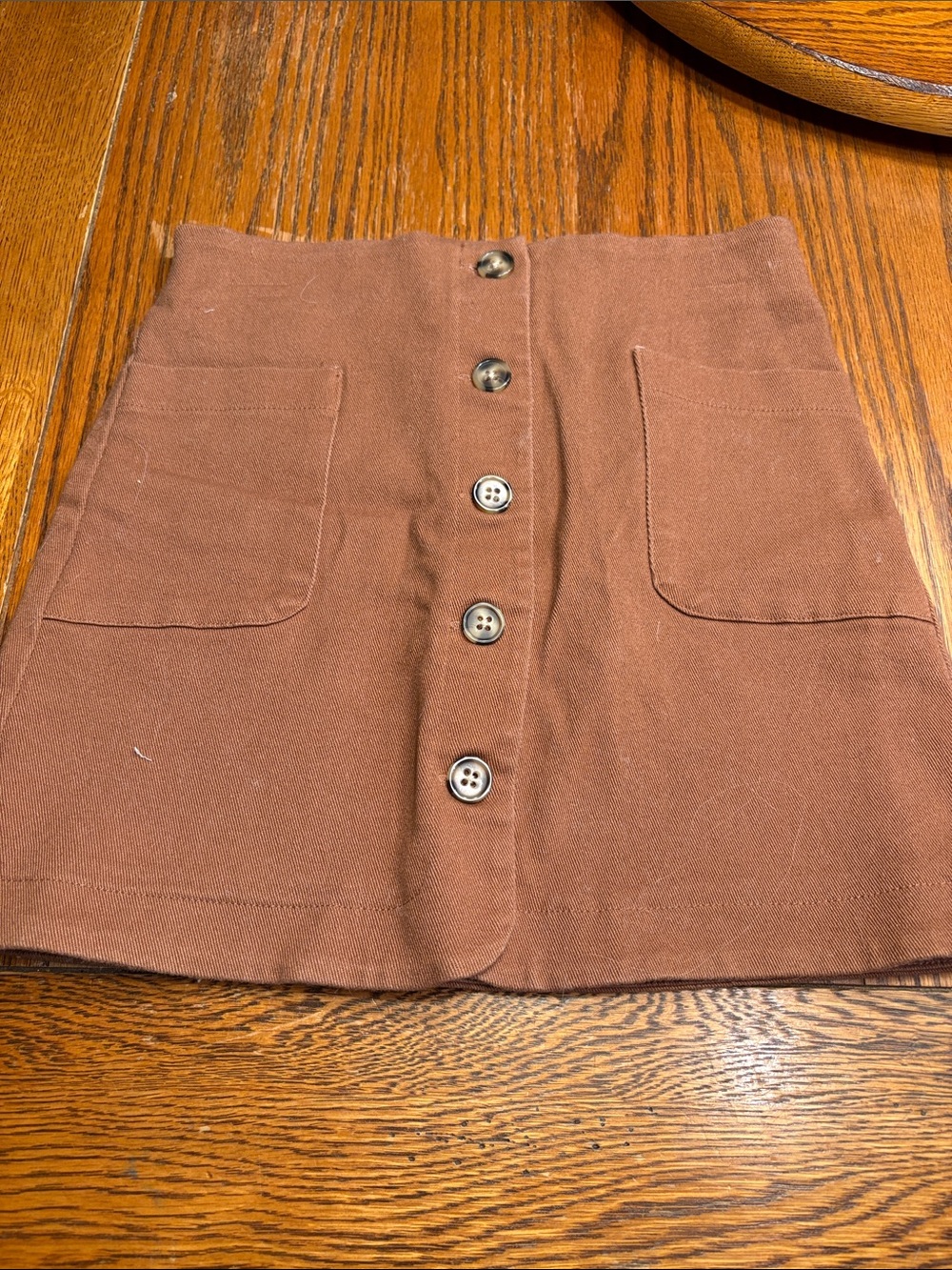 Copper Key Brown Button-Front Kids Skirt